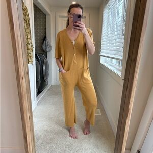 ROOLEE Knit Mustard Coloured Jumpsuit Size Large